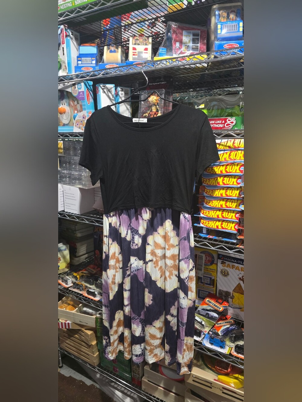 NWT M SmallShow Black & Purple Tie-Dye Dress